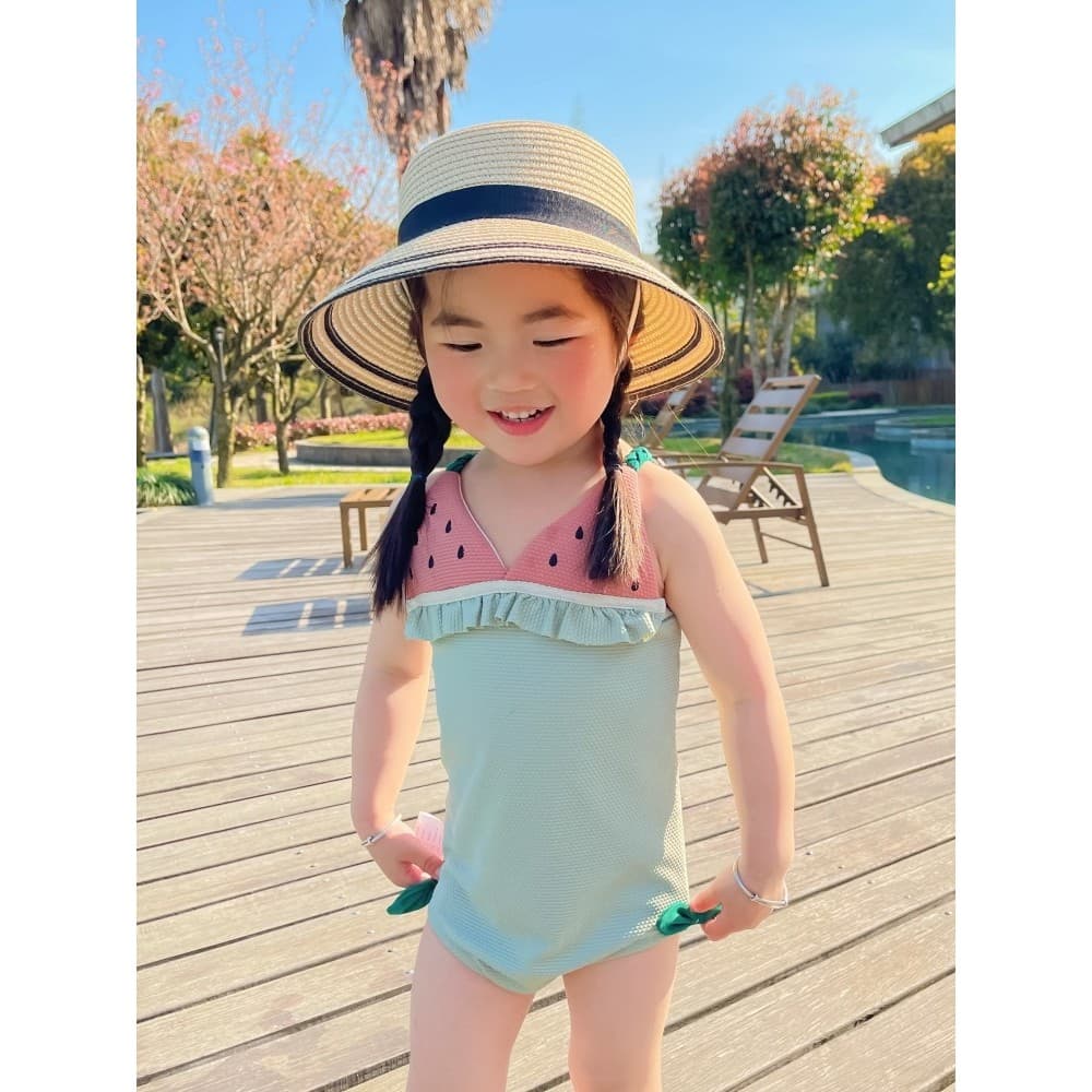 Crianças crianças roupa de banho meninas de uma peça infantil bebê bonito frutas estilingue biquíni médio pequeno crianç