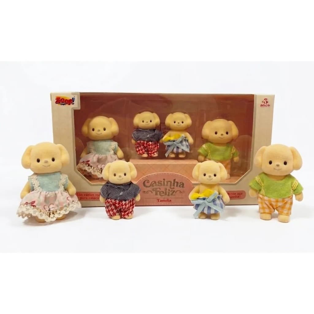 Kit Casinha Feliz Família Cachorro Gato Ovelha Urso Zoop Toys