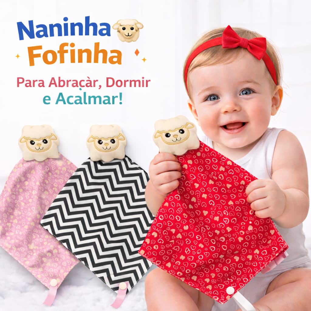 Prendedor de Chupeta Ovelhinha Menina Porta Chupeta Infantil