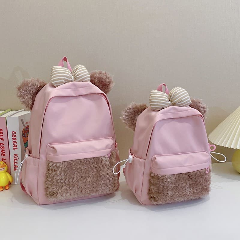 Rosa menina inverno mochila crianças passeio moda bonito Casual mochila dos desenhos animados médio grande crianças estu