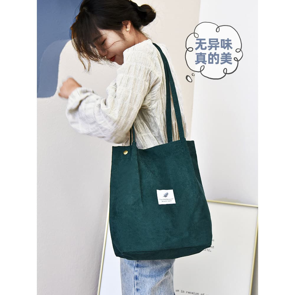 Novo estilo bolsa de lona feminina de um ombro moda All-Match Casual passeio compras trabalho literário faculdade estuda