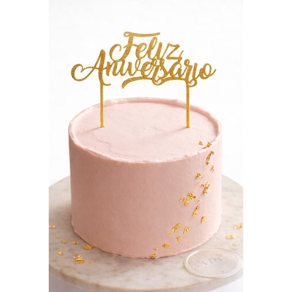 topo de Bolo de aniversário dourado - feliz aniversário