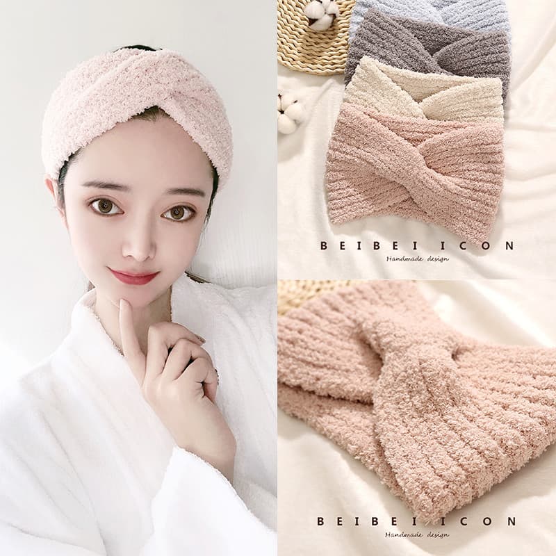 Influenciador rosto lavagem bandana coreano outono inverno simples máscara de aba larga maquiagem bandana feminino confi