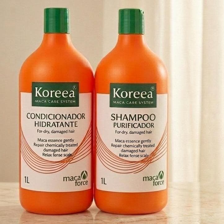 Kit Profissional Koreea Maca Force 1L - Shampoo Purificador + Condicionador Hidratante
