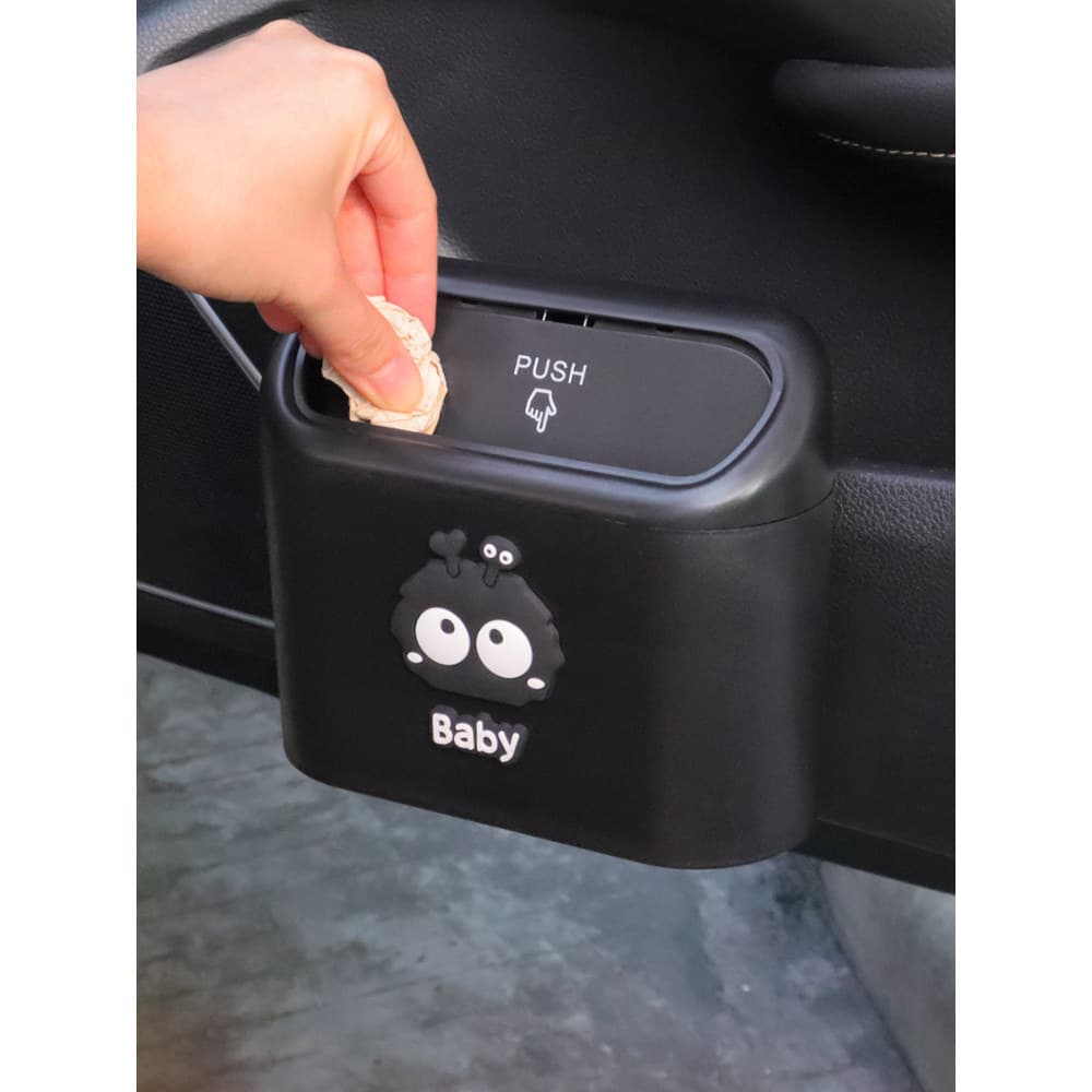 Lata de lixo do carro multifuncional pendurado caixa de armazenamento bonito dos desenhos animados briquetes caixa de ar