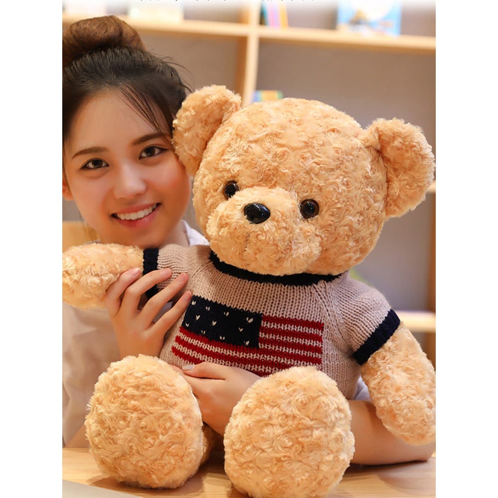 Bonito urso de pelúcia boneca brinquedo de pelúcia urso boneca Ragdoll crianças dormir travesseiro presente aniversário
