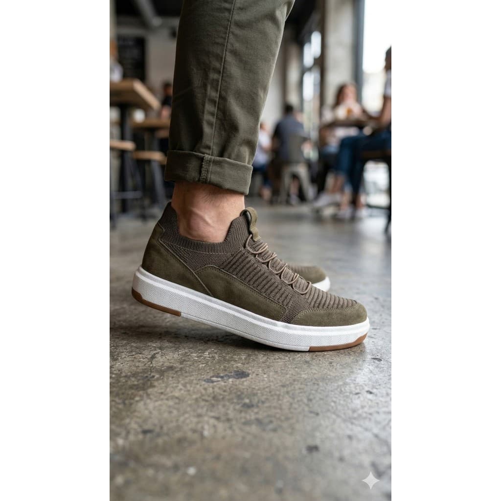 Tênis Masculino Knit Casual Estilo Urbano Leve Macio Confortável Alta Qualidade Calce Fácil