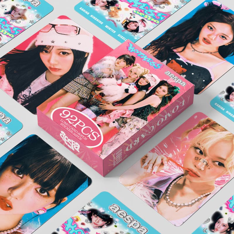 AESPA Photocard Cartões Holográficos Lomo Cartão Adesivos Álbum Ídolo Colecionávei
