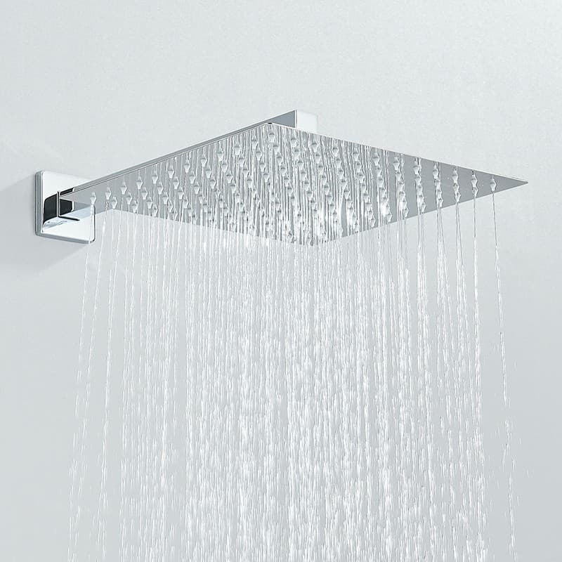 Ducha Chuveiro Do Banheiro Cromada/Preto Inox 304 Quadrado 20/25/30