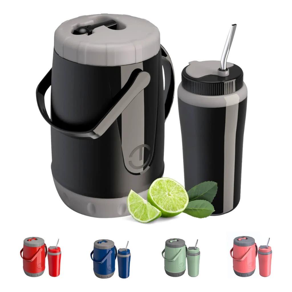 Kit Tererê Garrafa E Copo Térmico Bomba Inox Mate Chimarrão Café Suco Chá Unitermi