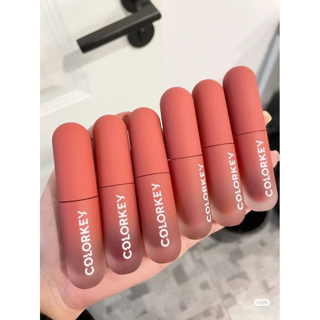 Kolaqi colorkey lama labial gordinho yk09 batom veludo névoa lábio esmalte espelho lama cinza rosa estudante feminino