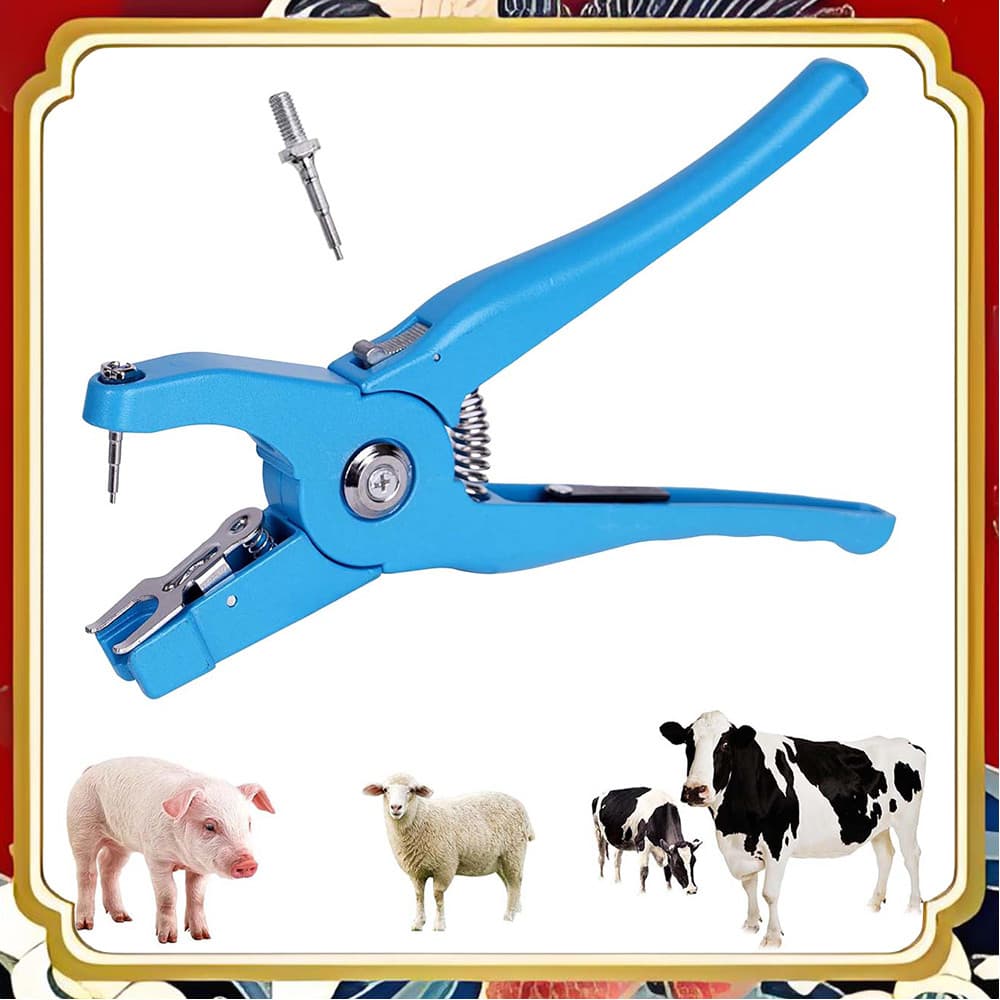 Alicate de instalação de marca de orelha de gado combinação marcador veterinário conjunto completo acessórios modelo prá