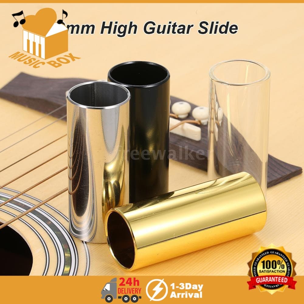 Barra Deslizante De Guitarra Alta De 60 Mm , Aço Inoxidável , Metal , Vidro , Slides De Dedo , Elétrica , Baixo , Palhet