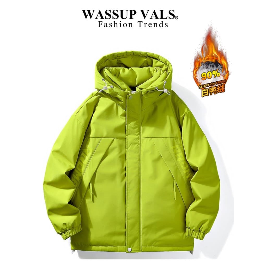 WASSUP VALS Inverno Novo Estilo Jaqueta Masculina Pato Branco Jaqueta Gorda Plus Size Jaqueta Plus Size