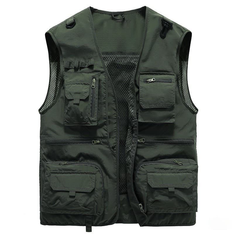 [S-5XL] Colete Masculino Primavera E Outono Nova Fotografia Multi Bolso Trabalho Pesca Laboratório Jaqueta 3366 J8VN OSC