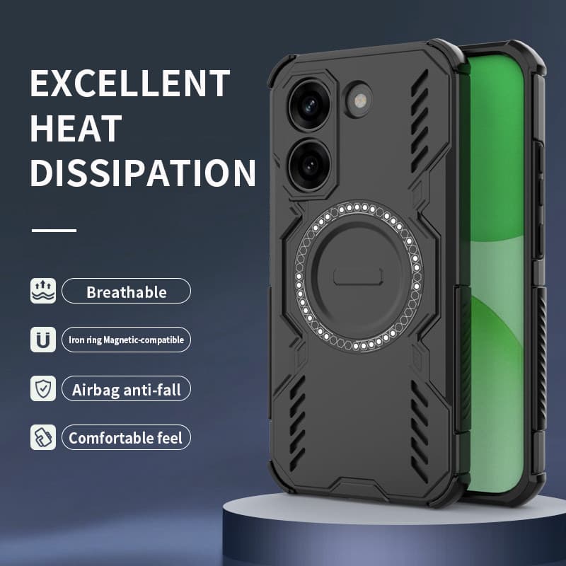 Armadura À Prova De Choque Caso Para Poco X8 Pro Dissipação De Calor Magnética Capa De Carregamento Sem Fio Redmi Turbo