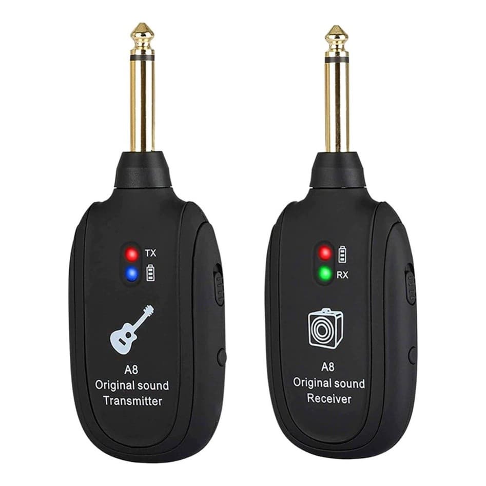 Transmissor De Sistema Sem Fio De Guitarra A8 Receptor Embutido Recarregável
