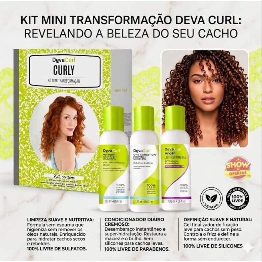 Kit Cachos Perfeitos Deva Curl 3 Passos ( 3x120ml )