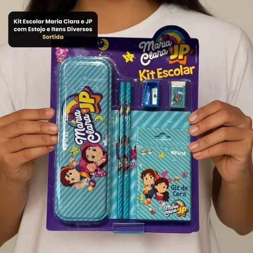 Kit Escolar Maria Clara JP Estojo Acessórios Material Escolar Infantil Organizado Pratico