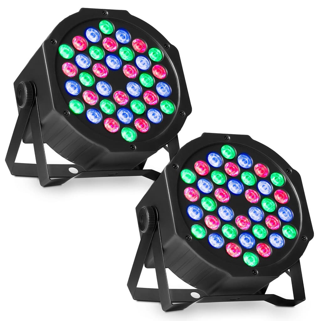 Canhão Led Refletor Strobo 36 Leds 3 Watts Rgb Dmx Bivolt Alira Home - Kit 2 und
