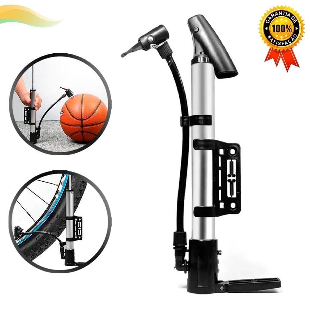Mini Bomba De Ar Para Encher Pneu De Bicicleta Bike Ciclismo E Bola Mtb Com Suporte