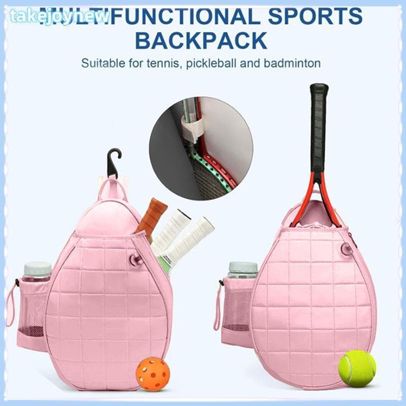 [takejoynewBR] Bolsa De Tênis , Mochila Acolchoada Com Capacidade Para 2 Raquetes , Crossbody À Prova D'água Pickleball
