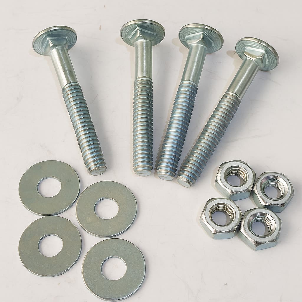Kit 100 Parafuso Francês 1/4 x 2 com Porca e Arruela Zincado