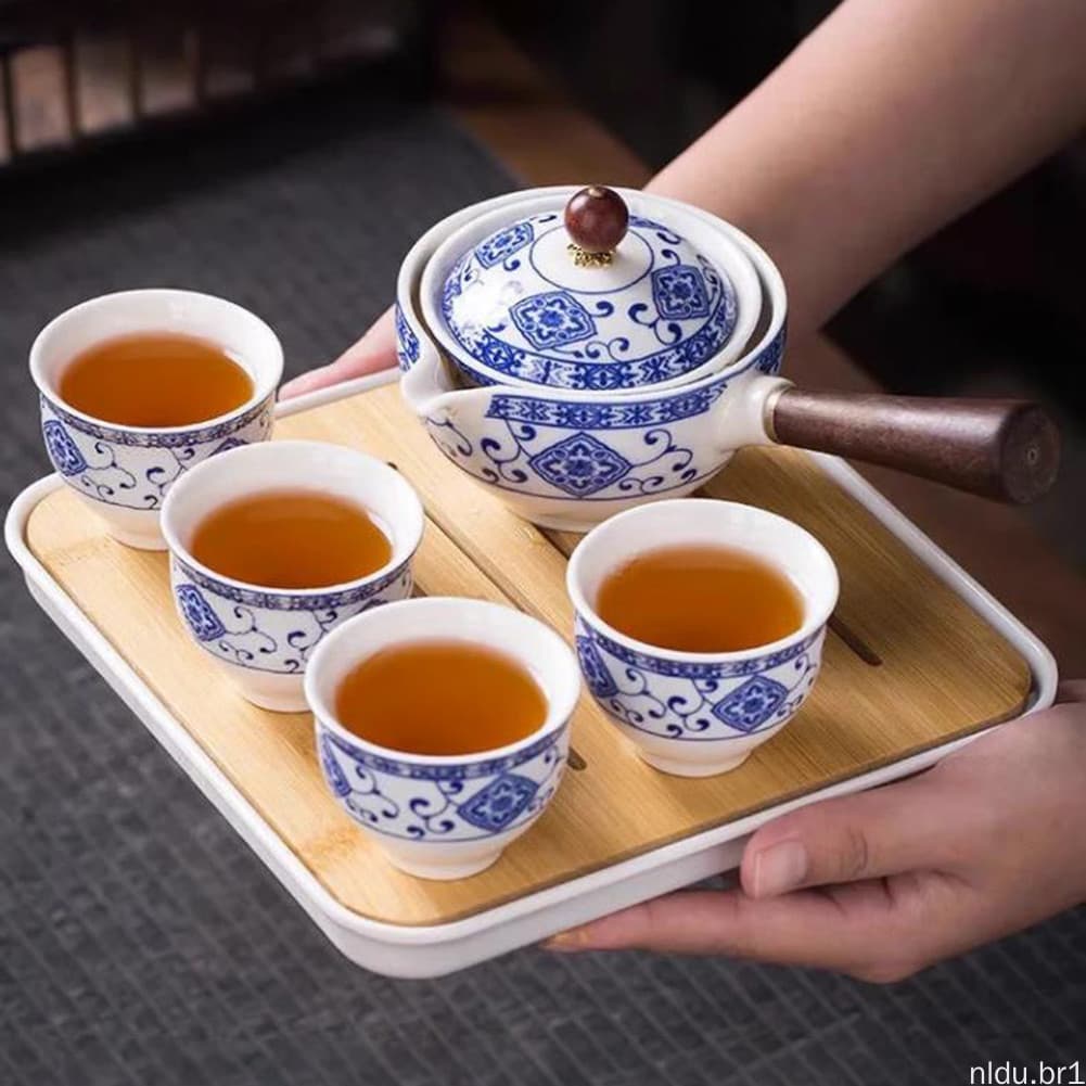 Bule Com Rotação De 360 Máquina De Chá Doméstica Elegante Chaleira Chinesa Presente Para O Dia Dos Pais
