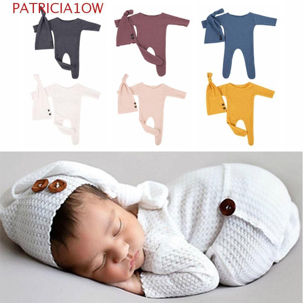 PATRICIA1OW 2 Unidades/Conjunto Adereços Para Fotografia De Recém-Nascidos , Roupa De Sessão De Fotos De Malha De Crochê