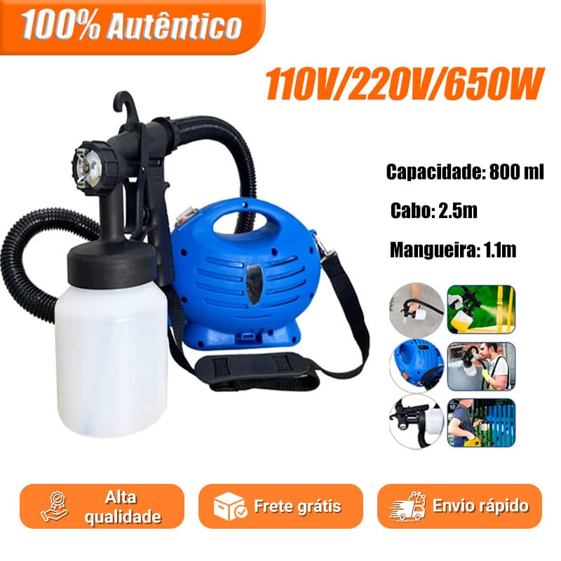 Pistola Elétrica Pulverizador De Tinta Para Pinturas Pistola Paint Mania 650w kit completo 110V/220V