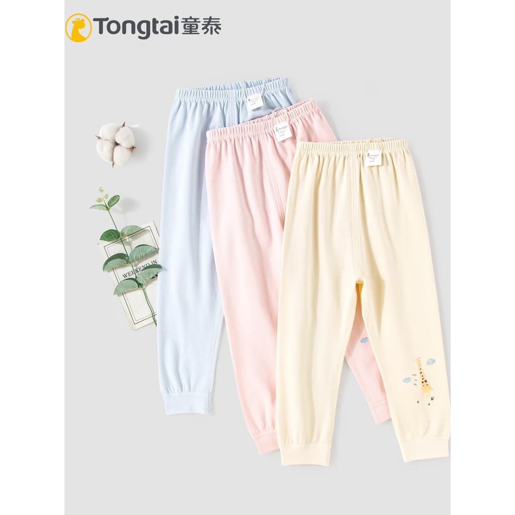 Tongtai outono inverno novo estilo calças de lã de algodão puro bebê calças compridas 1-5 anos de idade masculino femini