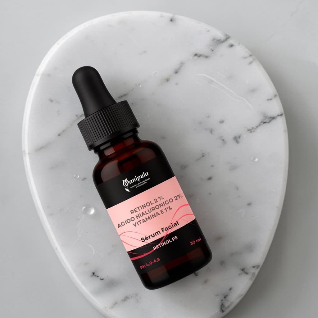 Sérum Anti-Idade com Retinol 2% + Ácido Hialurônico 2% + Vitamina E 1% | Retinol P5 - 30 ml