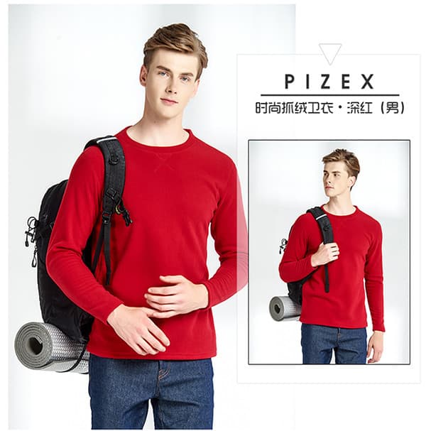 Jaqueta de lã ao ar livre masculina em torno do pescoço camiseta das mulheres dos homens magro-ajuste mais magro olhar e