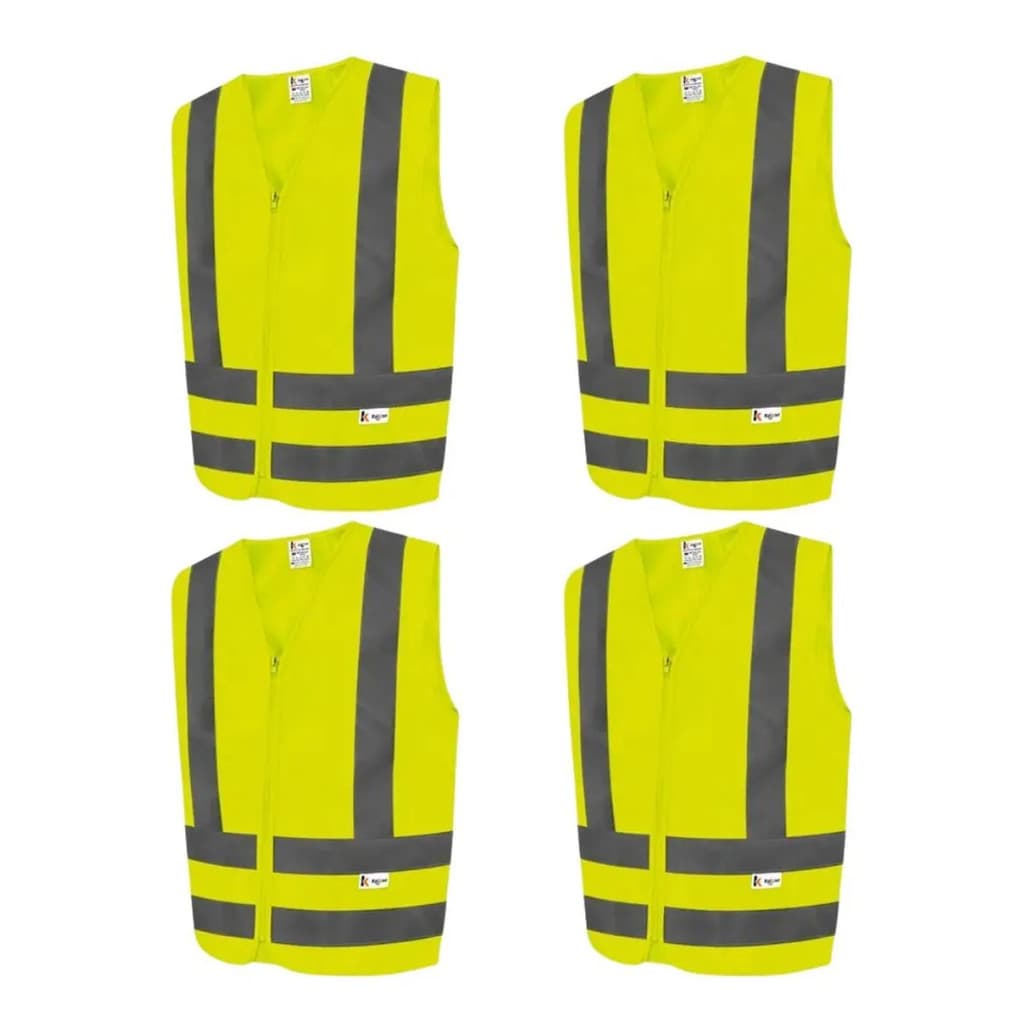 Kit 4 Colete Jaleco Segurança Refletivo Amarelo Epi Cor Amarelo Neon Tamanho Do Colete Refletivo Xxg