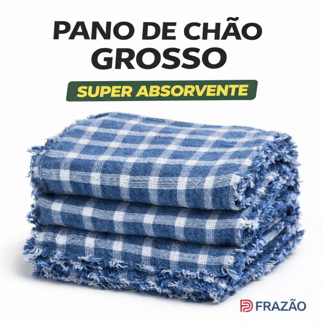 Kit Pano de Limpeza Pesada Saco Duplo - 100% Algodão Extra Grande 70x45c