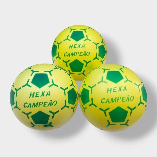 Kit 24 Bolas VINIL Brasil Campeão Verde e Amarela.