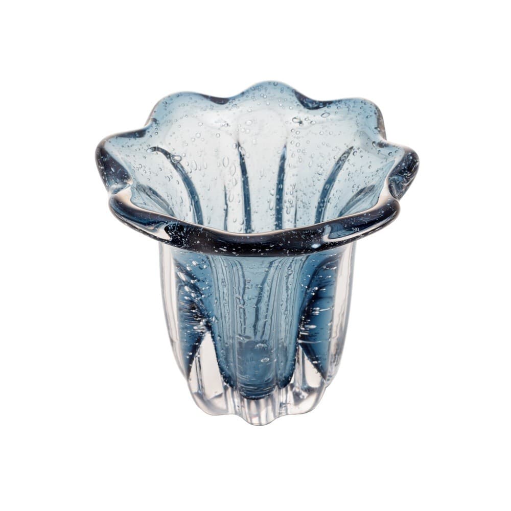 Vaso Decorativo de Vidro Murano Italy Azul 12x11cm Wolff