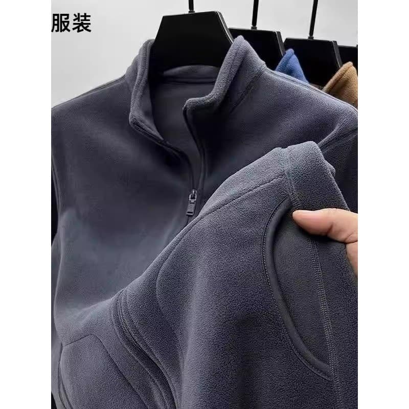 Jaqueta de lã masculina dupla face lã cor sólida Cardigan grosso algodão T forro de lã de inverno engrossado quente Casu