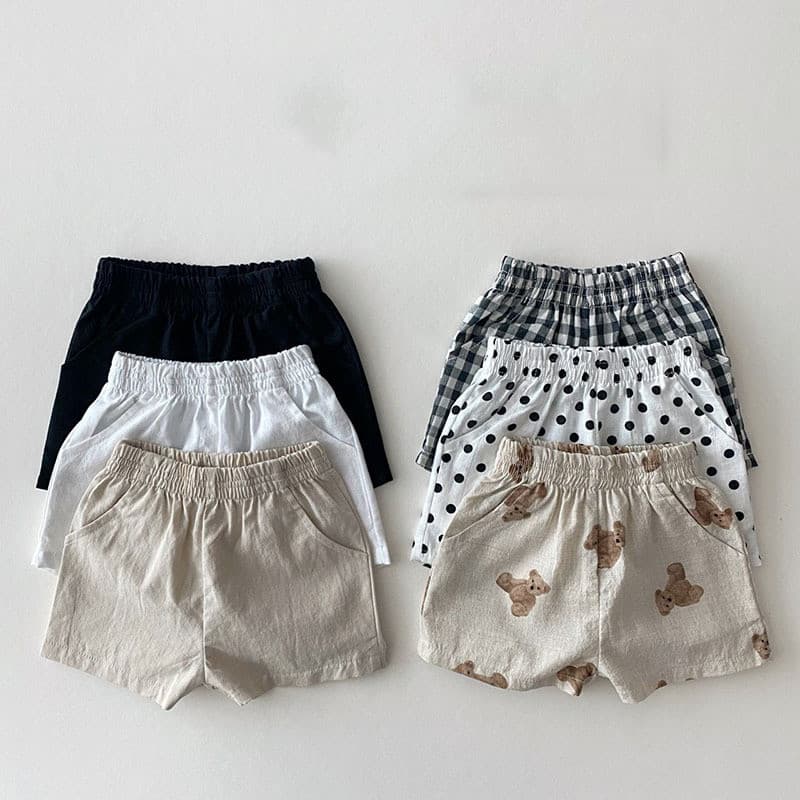Versão coreana ins bebê verão solto algodão linho Shorts meninos meninas moda Casual All-Match calças médias pequenas cr
