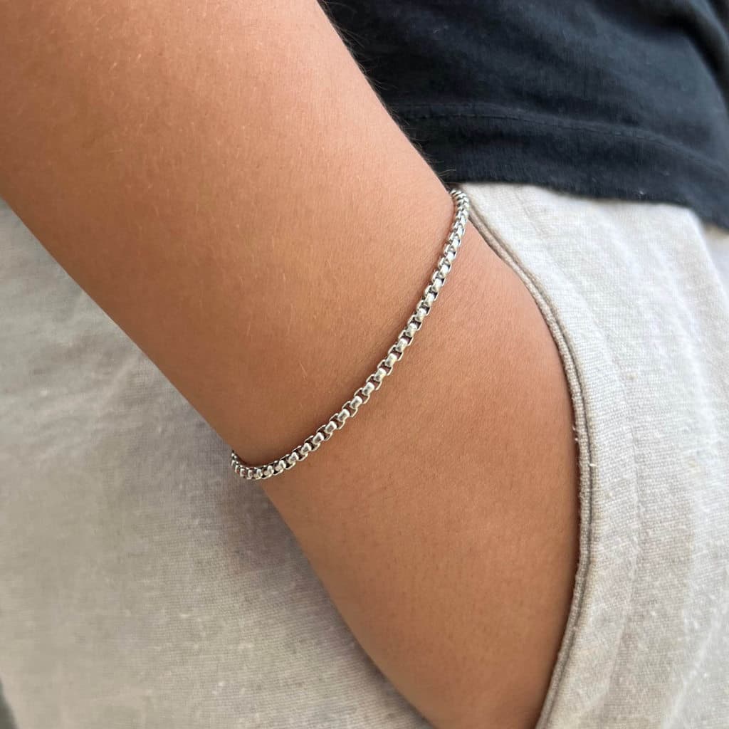 Pulseira Infantil Masculina Ravena em Aço Inox Prateado