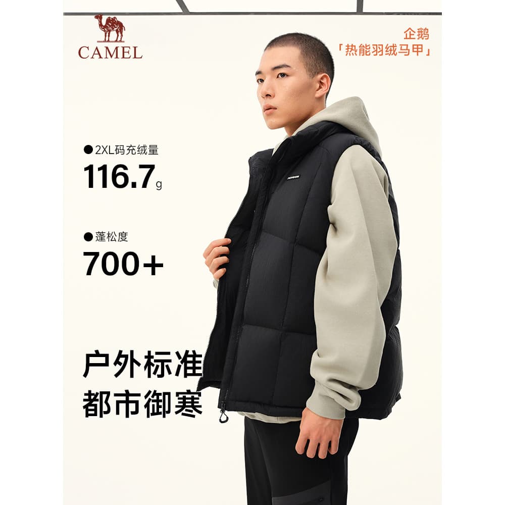 Pinguim masculino jaqueta colete masculino outono inverno 2026 gola alta curto engrossado colete térmico jaqueta