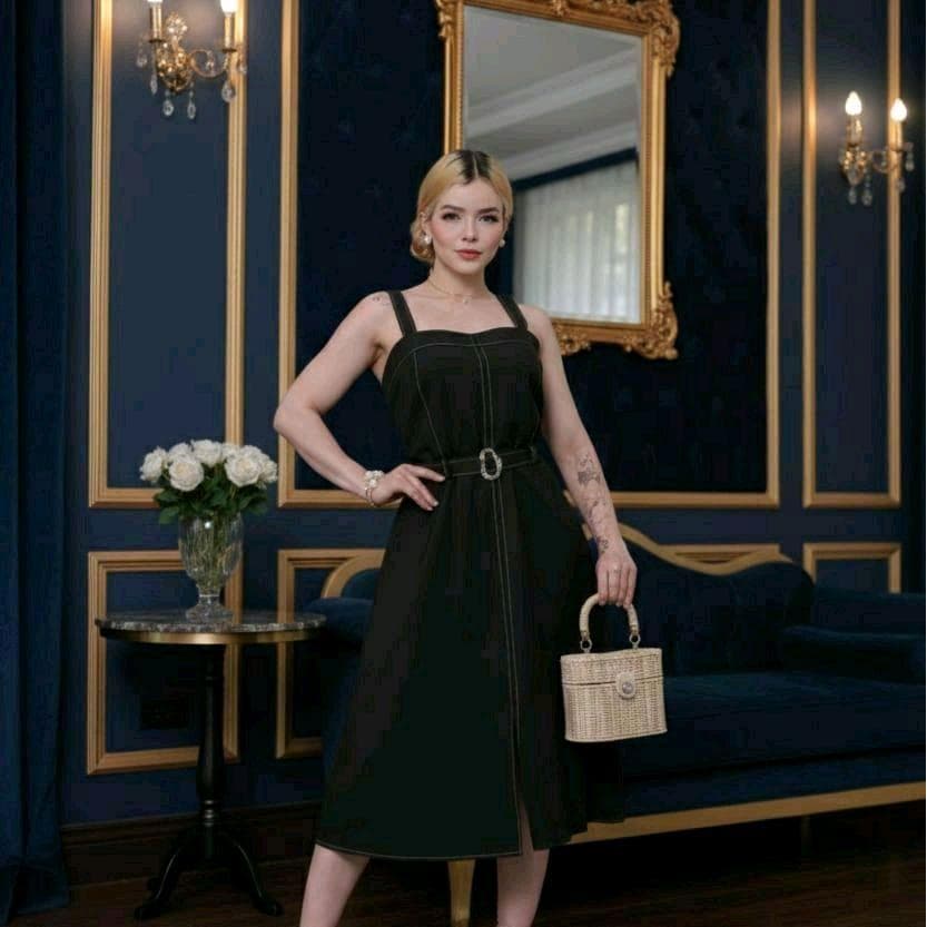 Vestido Midi en Tesido Sensorial , este modelo se adapta suavemente al cuerpo brindando una sensación ún