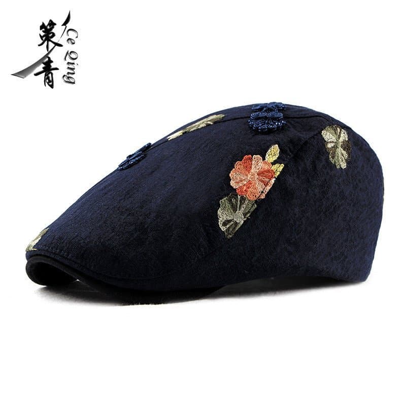Novos Chapéus Femininos de Primavera e Outono: Boinas de Estilo Étnico, Bonés Femininos Estilo Britânico, Bonés Casuais,