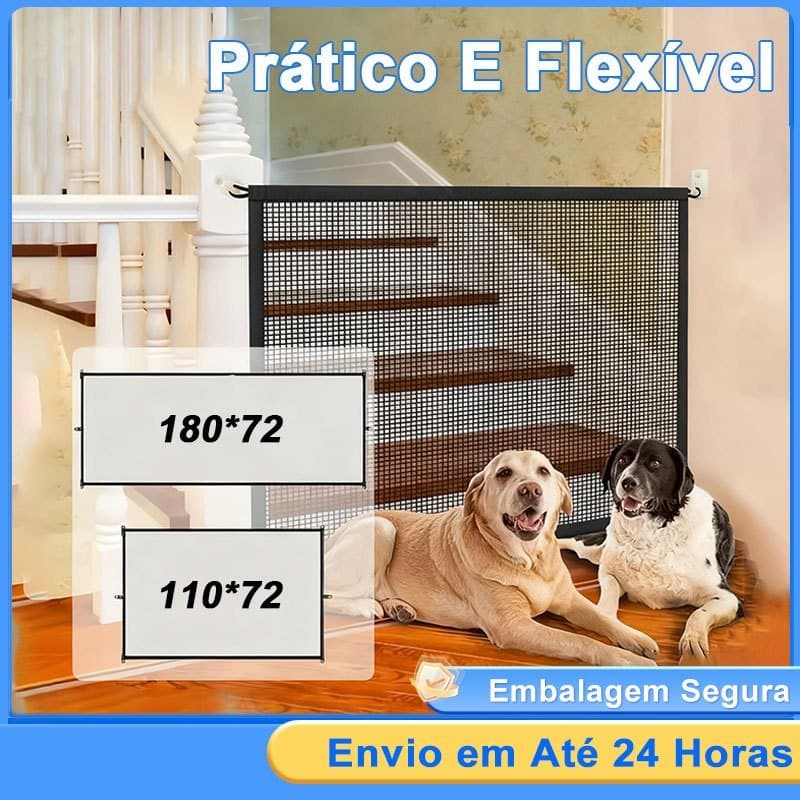 Cerca Rede Proteção Pet Cachorro Gato Bebê Portão Retrátil Sem Furo Tamanhos Variados Pronta Entrega