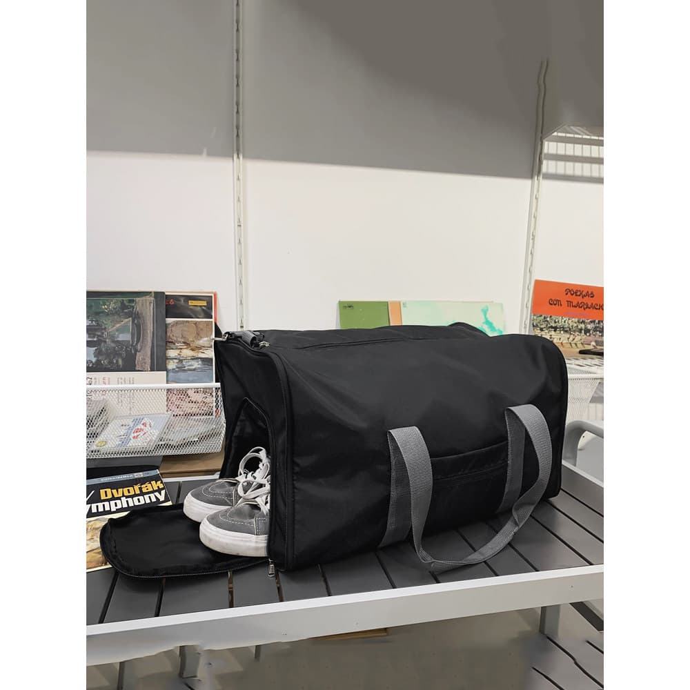 Bolsa de viagem feminina de grande capacidade, bolsa de armazenamento, separação seca e molhada, carrinho dobrável, bols