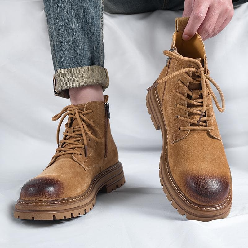 Martin botas masculinas primavera novo estilo de couro genuíno estilo britânico de alta qualidade All-Match botas ruibar