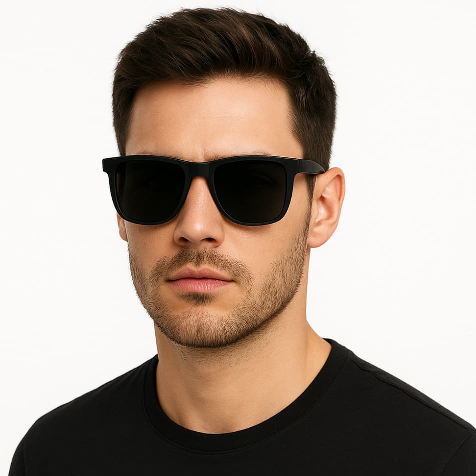 QUALITY PRIMUM Óculos de Sol Masculino e feminino| Lente Preta UV400 | Estilo Moderno Leve e Confortável