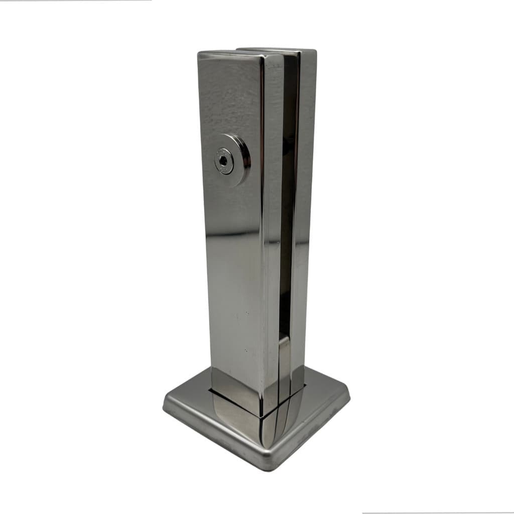 Torre Inox Coluna 20cm Polido Kimoji Guarda Corpo Vidro 1 Furo