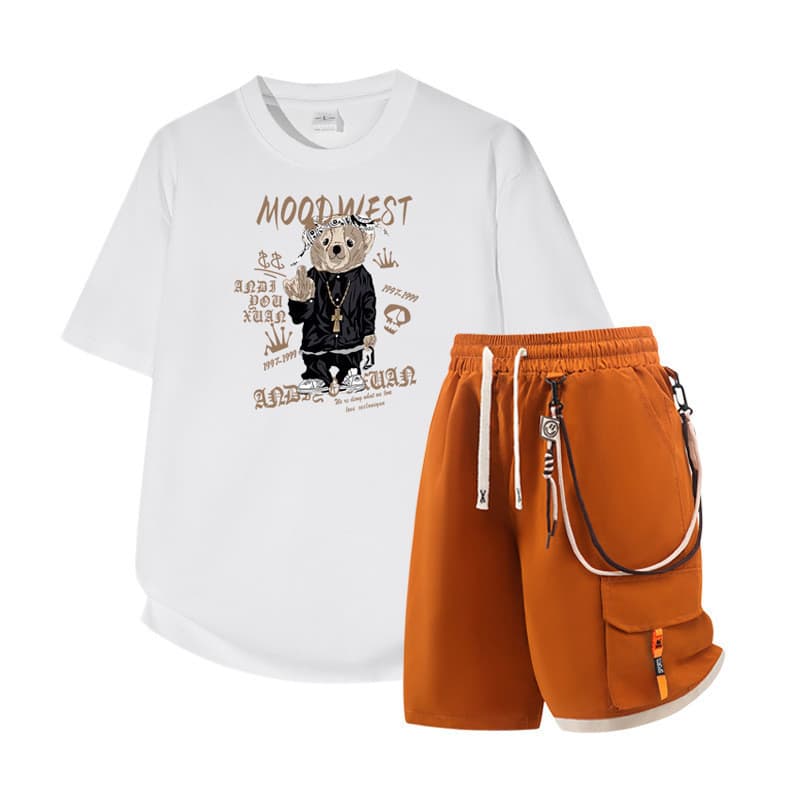 2026 verão novo estilo de manga curta puro algodão camiseta na moda High-End manga curta magro-F