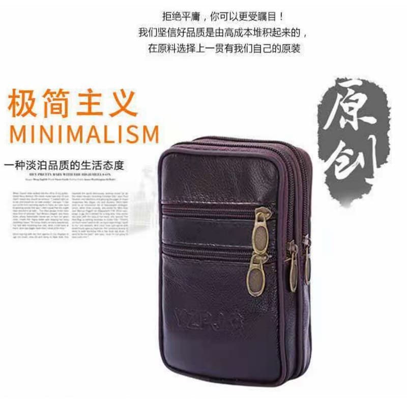 Couro genuíno saco do telefone móvel usar cinto masculino cintura saco 18cm multifuncional pequeno saco de couro Casual